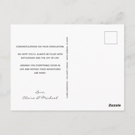 Modern Motivatie Hond Afstuderen Gefeliciteerd Briefkaart (Achterkant)