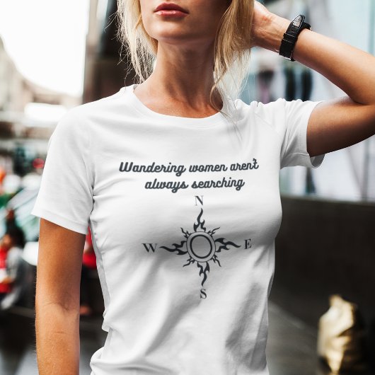 Modern Motivatie Wandering Women Compass T-shirt