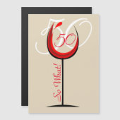 Modern Motivatie wijnglas 50ste verjaardag (Voorkant / Achterkant)