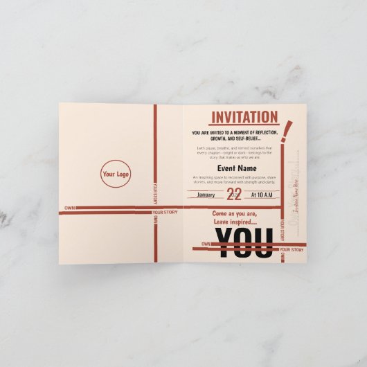 Modern Motivational Event Invitation Card | Semina (Binnen)