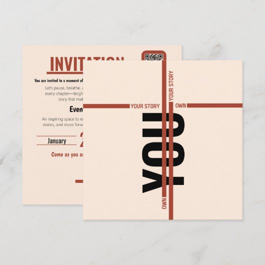Modern Motivational Event Invitation Card | Semina Kaart (Voorkant / Achterkant)