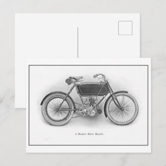  "Modern Motor Bicycle" Briefkaart (Voorkant / Achterkant)