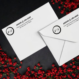 Modern Motorfiets Biker Bruiloft Retouradres Zelfinktende Stempel