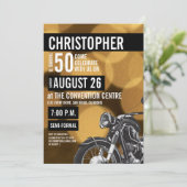 Modern Motorthema 50e verjaardag Golden Kaart (Staand voorkant)