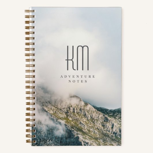 Modern Mountain Adventure Monogram (for men) Notitieboek (Voorkant)