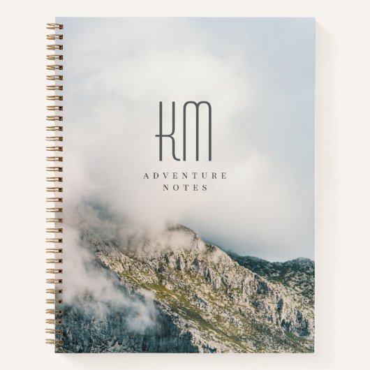 Modern Mountain Adventure Monogram (large) Notitieboek (Voorkant)