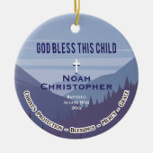 Modern Mountain God Bless Christening Baptisme Keramisch Ornament (Voorkant)