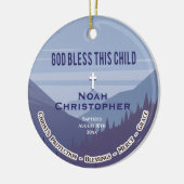 Modern Mountain God Bless Christening Baptisme Keramisch Ornament (Links)