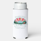 Modern Mountain Outdoor Family Reunion Seltzer Blikjeskoeler (Seltzer Achterkant)