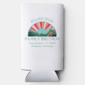 Modern Mountain Outdoor Family Reunion Seltzer Blikjeskoeler (Achterkant)