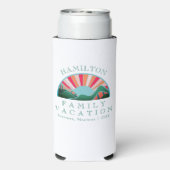 Modern Mountain Outdoor Family Vacation Seltzer Blikjeskoeler (Seltzer Achterkant)