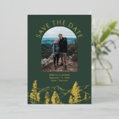 Modern Mountain Outdoors Wedding Save The Date Folie Uitnodiging (Staand Voorkant)