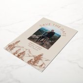 Modern Mountain Outdoors Wedding Save The Date Folie Uitnodiging (Gedraaid)