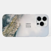 Modern Mountain Peak Monogram iPhone Hoesje (Achterkant horizontaal)