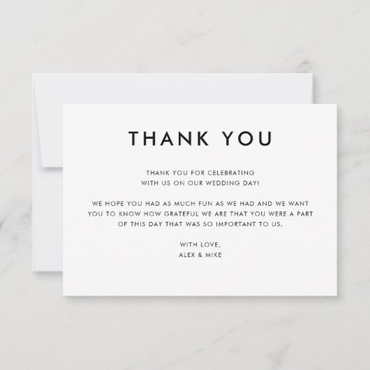 Modern Mountain Wedding Herfst Custom Bericht Bedankkaart (Voorkant)