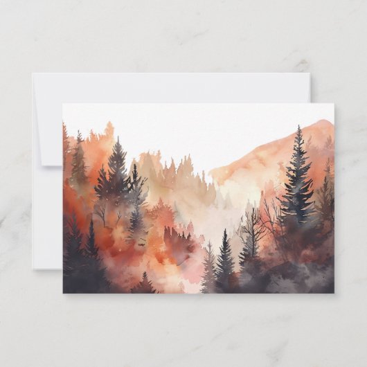 Modern Mountain Wedding Herfst Custom Bericht Bedankkaart (Achterkant)