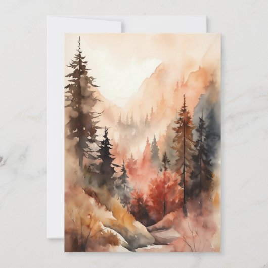 Modern Mountain Wedding Herfst Custom Bericht Bedankkaart (Achterkant)