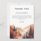 Modern Mountain Wedding Herfst Custom Foto Bedankkaart (Voorkant)