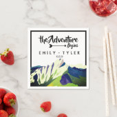 Modern Mountain Woodland Forest Huwelijk Custom Servet (Insitu)