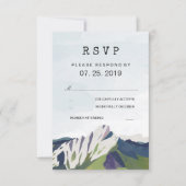Modern Mountain Woodland Forest Wedding RSVP (Voorkant)