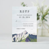 Modern Mountain Woodland Forest Wedding RSVP (Staand voorkant)
