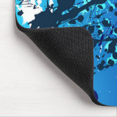Modern mousepad, abstract, bespoten, blauw, wit muismat (Hoek)