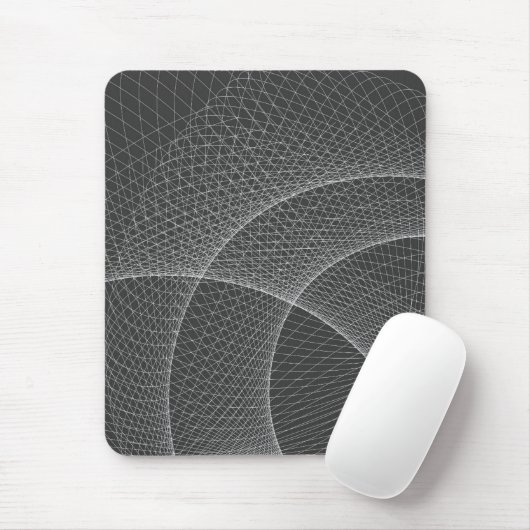 Modern mousepad, grijs, wit, abstract muismat (Met muis)