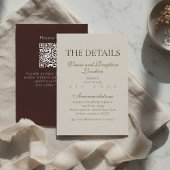 Modern Mousse Brown Wedding Details Enclosure Card Informatiekaartje