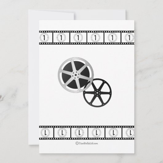 Modern Movie Buff Wedding Uitnodiging (Achterkant)