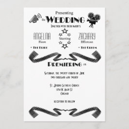 Modern Movie Buff Wedding Uitnodiging