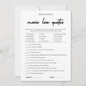 Modern Movie Love Quotes Vrijgezellenfeest Game Ka Kaart (Voorkant)