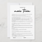 Modern Movie Trivia Vrijgezellenfeest Game Kaart (Voorkant)