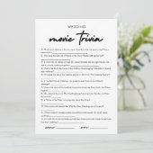 Modern Movie Trivia Vrijgezellenfeest Game Kaart (Staand voorkant)