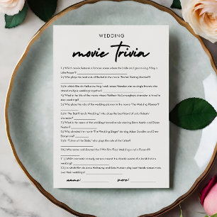 Modern Movie Trivia Vrijgezellenfeest Game Kaart