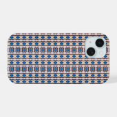 Modern mozaïek geometrisch abstract patroon 1298 iPhone 15 case (Achterkant horizontaal)