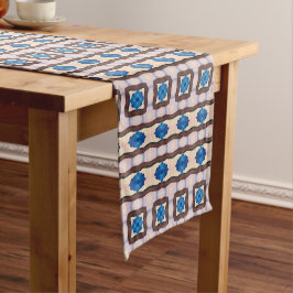 Modern mozaïek geometrisch abstract patroon 1298 korte tafelloper