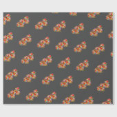 Modern mozaïek hart donkergrijs cadeaupapier (Vlak)