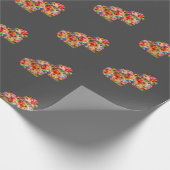 Modern mozaïek hart donkergrijs cadeaupapier (Hoek)