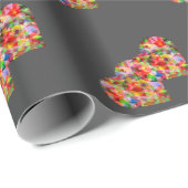 Modern mozaïek hart donkergrijs cadeaupapier (Rol Hoek)