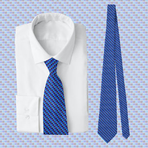 Modern mozaïek in zwart en koninklijk blauw stropdas
