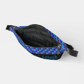 Modern mozaïek in zwart, koningsblauw, op maat heuptasje (Open)