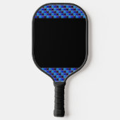 Modern mozaïek in zwart, koningsblauw, op maat pickleball paddle (Achterkant)