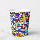 Modern Mozaïek Kleurrijke Tegels Patroon Papieren Bekers (Links)