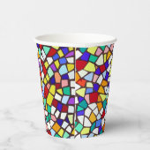 Modern Mozaïek Kleurrijke Tegels Patroon Papieren Bekers (Rechts)