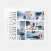 Modern MR. AND MRS. 6 Photo Wedding Keepomwille Fleece Deken (Voorkant (Horizontaal))