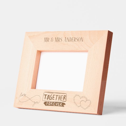 Modern Mr and Mrs Couple Love Script  Gegraveerde Lijstjes (Links)