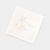 Modern Mr. and Mrs. script minimalist wedding Folie Servetten (Links)
