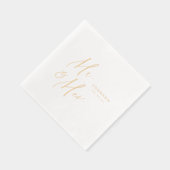 Modern Mr. and Mrs. script minimalist wedding Folie Servetten (Rechts)