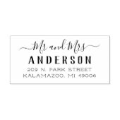 Modern Mr. en Mrs. Script Passen getrouwd geven he Zelfinktende Stempel (Design)