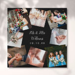 Modern Mr en Mrs Wedding Photo Collage Imitatie Canvas Print<br><div class="desc">Geef uw favoriete trouwfoto's,  naam en speciale datum een persoonlijk tintje om een unieke foto-collage,  geheugen en geschenk te creëer. Een heerlijk koepel voor de schat! Ontworpen door: Thisnotme©</div>